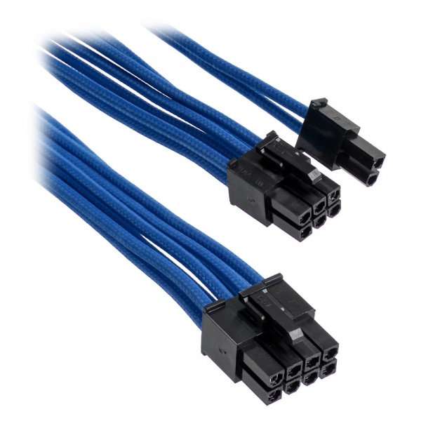 Corsair Premium Sleeved PCIe single cable, double pack - blue