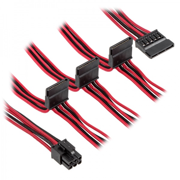 Corsair Premium Sleeved SATA cable - red / black