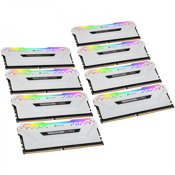 Corsair Vengeance RGB Pro Series White, DDR4-2666, CL16 - 64GB Dual-Quad Kit