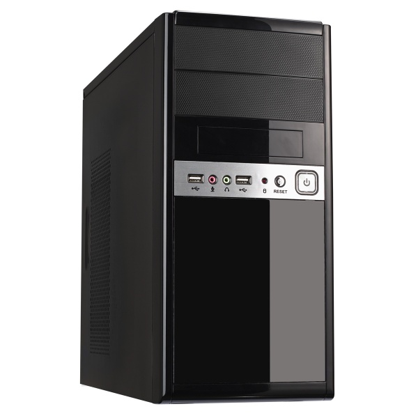 CiT 1016 Gloss Black/Silver Micro ATX Case 500w PSU