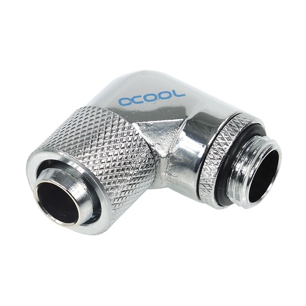Alphacool 13/10 Compression Fitting 90degree Rotary G1/4 - Chrome