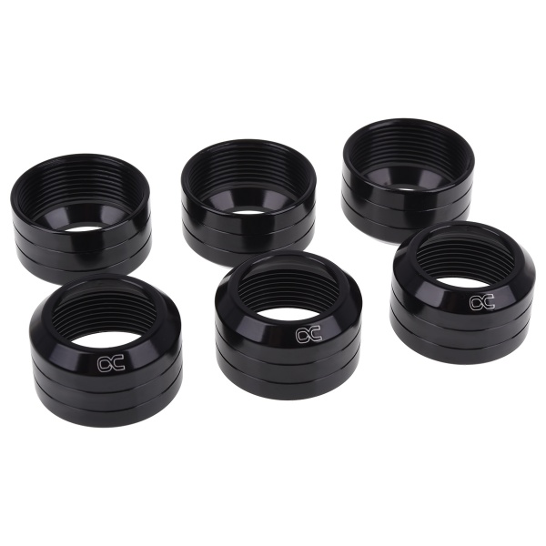 Alphacool Eiszapfen 16mm HardTube Compression Ring 6 Pack - Deep Black