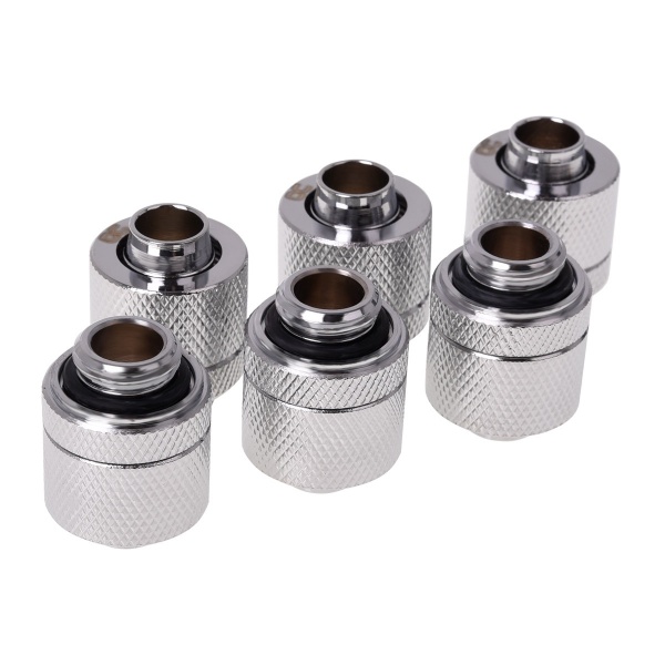 Alphacool HF 13/10 Compression Fitting G1/4 - Chrome Six Pack