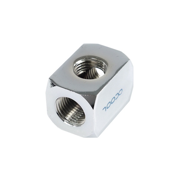 Alphacool T-Piece Tee Connection Terminal G1/4 Male - Chrome