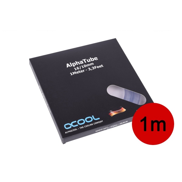 Alphacool tubing AlphaTube HF 16/10 (3/8 ID) - clear 1m (3,3ft) retail box