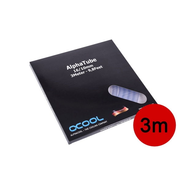 Alphacool tubing AlphaTube HF 16/10 (3/8 ID) - clear 3m (9.8ft) retail box