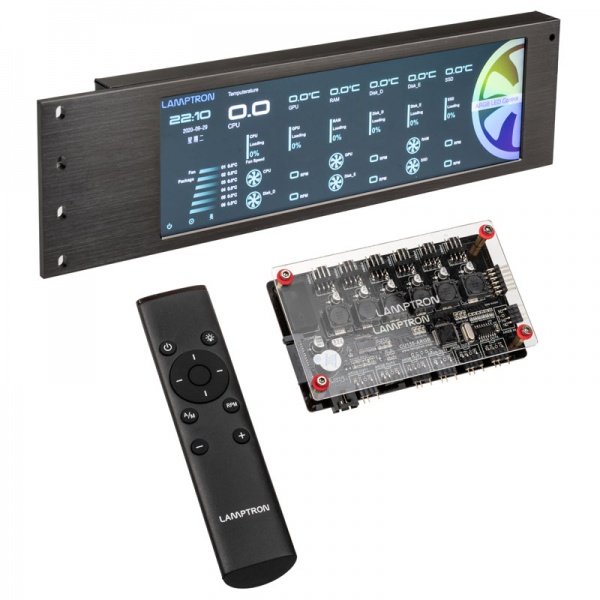 Lamptron CU135 fan control + RGB controller with display, ARGB - black