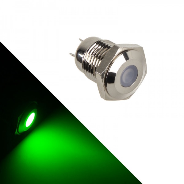 Lamptron Vandalism protected LED - green, silver version