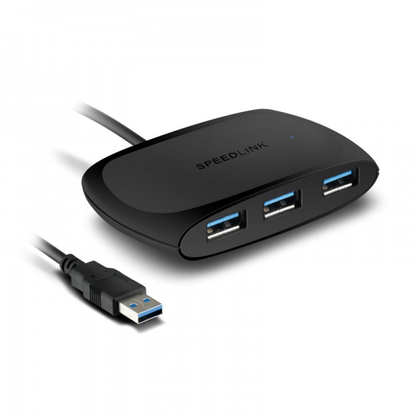 SPEEDLINK SNAPPY USB Hub, 4-Port, USB 3.0, Active - black