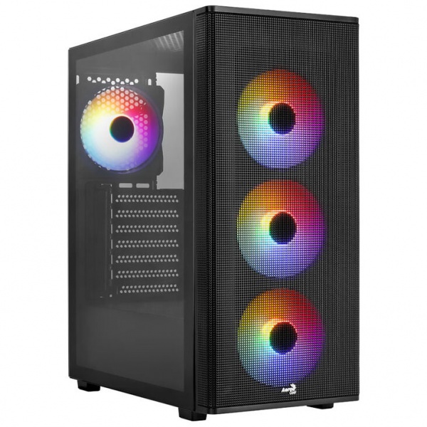 Aerocool Designer-G-BK-v2 ARGB Midi Tower, Tempered Glass - black