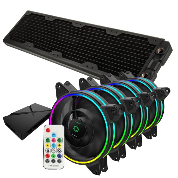 WCUK Spec HWL Black Ice Nemesis GTS480 Black Radiator and Game Max Fans With Controller Value Kit