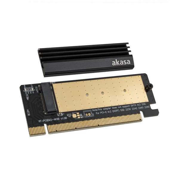 Akasa M.2 PCIe adapter with cooler - black