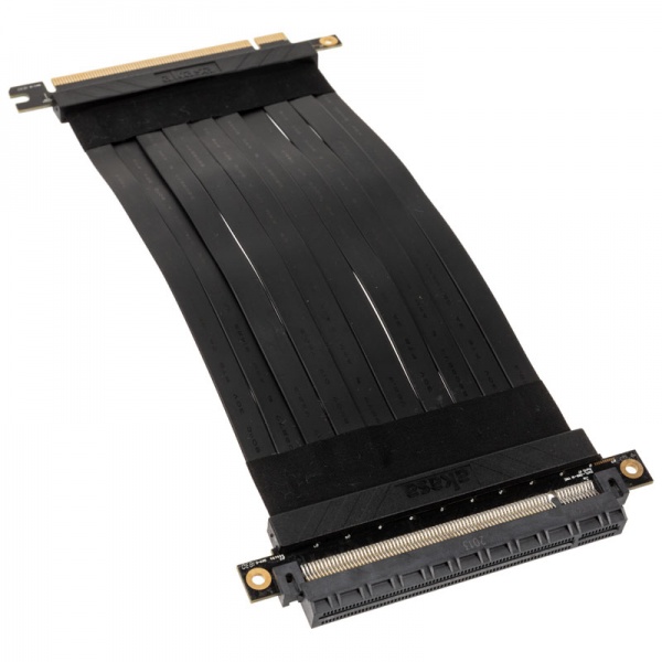 Akasa Riser Black X2, Premium PCIe 3.0 x 16 Riser Cable, 20cm - black