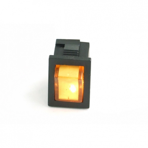 Phobya Rectangular toggle switch - yellow lighting - unipolar ON/OFF black (3-Pin)