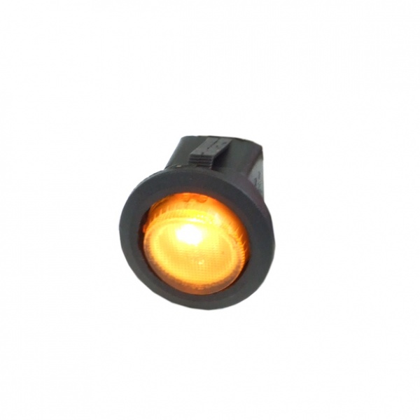 Phobya Round toggle switch - yellow lighting - unipolar ON/OFF black (3-Pin) 	