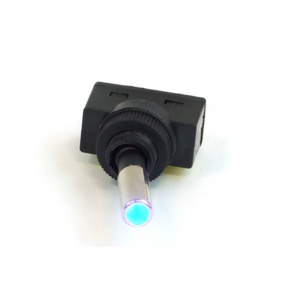 Phobya Toggle switch - LED blue - unipolar ON/OFF black (3pin)