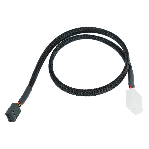 Phobya flow meter cable 3-pin 40cm - black sleeved