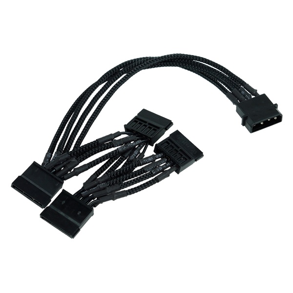 Phobya Multi SATA power cable (4x) - individually sleeved - black