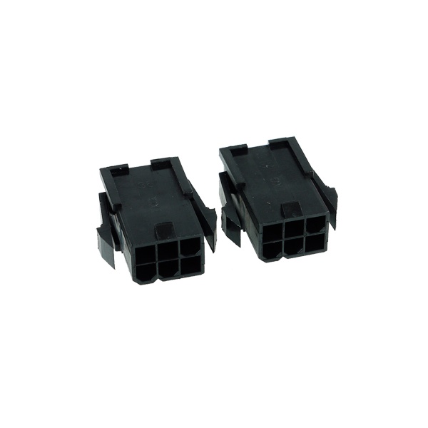 Phobya VGA Power Connector 6Pin female (square) incl. 6 Pins - 2 pcs Black