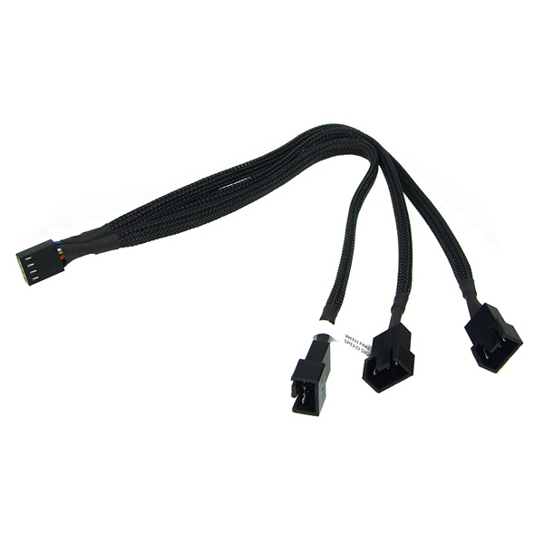 Phobya Y-cable 4Pin PWM 3x 4Pin PWM 10cm - black