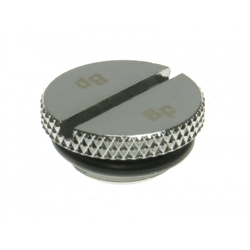 Bitspower Plug 1/4 inch - Flat, Shiny Silver