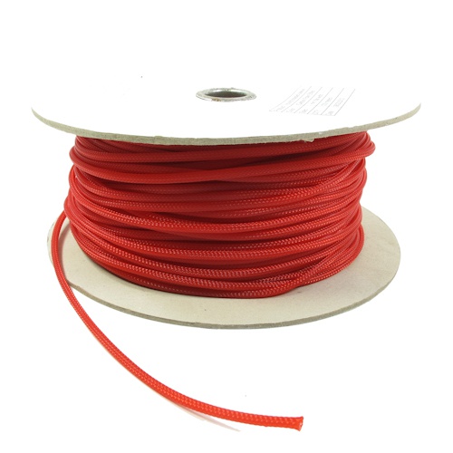4mm Cable Modders U-HD Braid Sleeving - UV Red, 1m