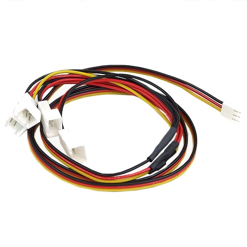 3pin Molex (12V) to 4x 3pin Molex (12V) Adaptor Cable