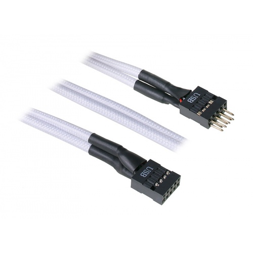 BitFenix internal USB extension 30cm - sleeved white / black