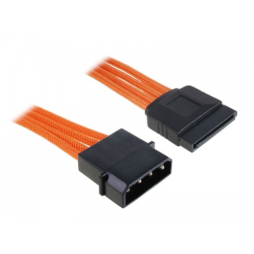 BitFenix Molex to SATA Adapter 45 cm - sleeved orange / black