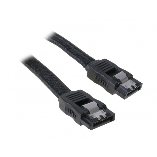 BitFenix Cable 30cm SATA 3 - sleeved black / black