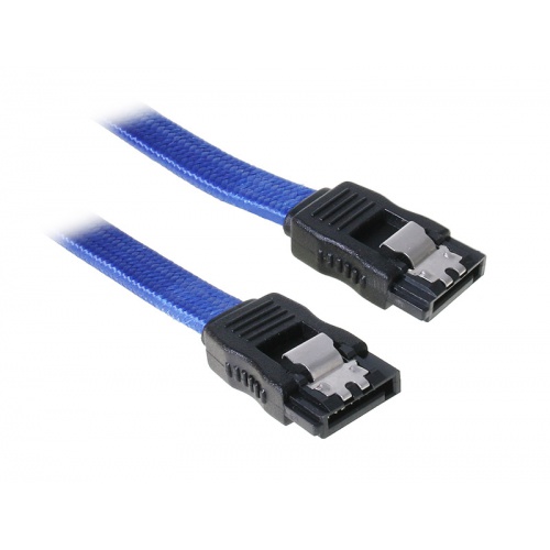 BitFenix SATA 3 Cable 30cm - sleeved blue / black