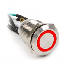View Alternative product Impactics Vandalism push button 19mm, IP67, red LED - silver