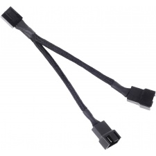 SilverStone SST-CPF01 - 10cm PWM Fan Splitter Cable for 2 Fans, Black Sleeved Braded