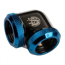 View Alternative product BitsPower Adapter 90 degrees 16mm AD hardtube to 16mm AD hardtube - glossy black / blue