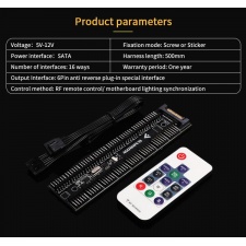 View Alternative product Barrow 16 Channel SATA Power, 6Pin - 5v RGB Controller with Remote