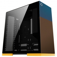 View Alternative product Geometric Future Celluloid midi tower case - black, brown / blue front