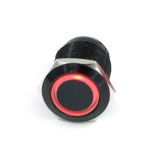 View Alternative product Phobya push-button vandalism-proof / bell push 19mm Aluminum black, red ring lighting 6pin