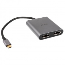 View Alternative product Akasa USB Type C to Dual DisplayPort MST adapter, 4K - silver