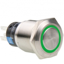 View Alternative product Lamptron vandalism push button / switch 19mm - green - Silverline