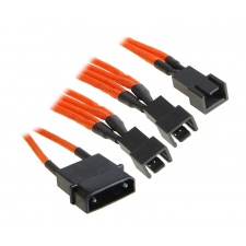 View Alternative product BitFenix 3x Molex to 3 pin adapter 7V 20cm - sleeved orange / black