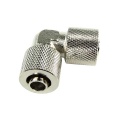 10/8mm L hose connector - knurled - silver nickel