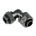 13/10mm (10x1,5mm) compression fitting 90- revolvable outer thread 1/4 - black nickel
