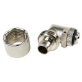 16/10mm compression fitting 90- revolvable G1/4 - knurled - silver nickel
