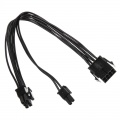 8-pin PCIe 6 + 2-pin PCIe adapter / extension, black, 25cm