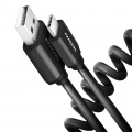 AXAGON BUCM-AM10TB Twister Cable, USB-C to USB-A 2.0, black - 0.6m