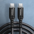 AXAGON BUCM-CM10AB USB-C to USB-C 2.0 Cable, 1m, PD 60W, 3A, Braided - black