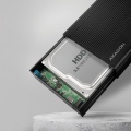 AXAGON EE35-GTR USB-C 3.2 Gen 1 - SATA 6G, 3.5" external hard drive enclosure, ribbed - black