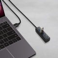 AXAGON HUE-M1AL Mini USB-A Hub, 4x USB-A 3.2 Gen 1, silver - 1.2m
