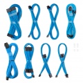 CableMod C-Series Pro ModMesh Sleeved 12V-2x6 12VHPWR Dual StealthSense Cable Kit for Corsair RMi, RMx (Black Label) - Light Blue