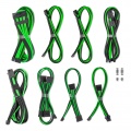 CableMod C-Series Pro ModMesh Sleeved 12V-2x6 12VHPWR Dual StealthSense Cable Kit for Corsair RMi, RMx (Black Label) - Black/Light Green